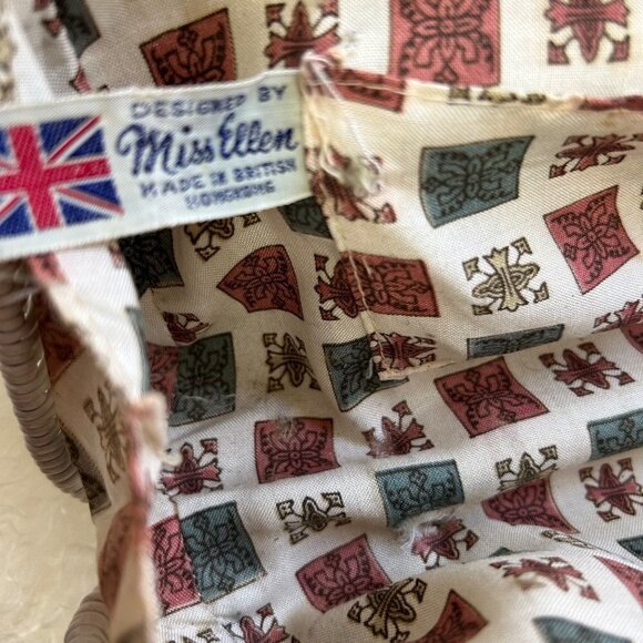 Miss Ellen Womens Vintage Basket Bag White Wicker Double Handle - Picture 2 of 12